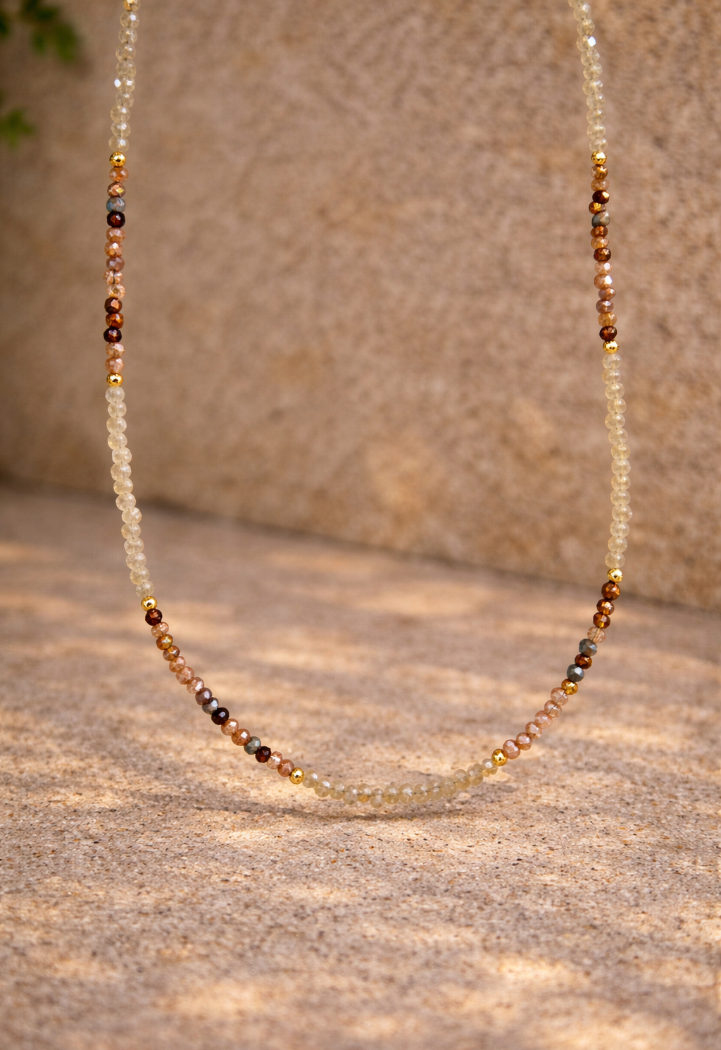 Collier perles latte