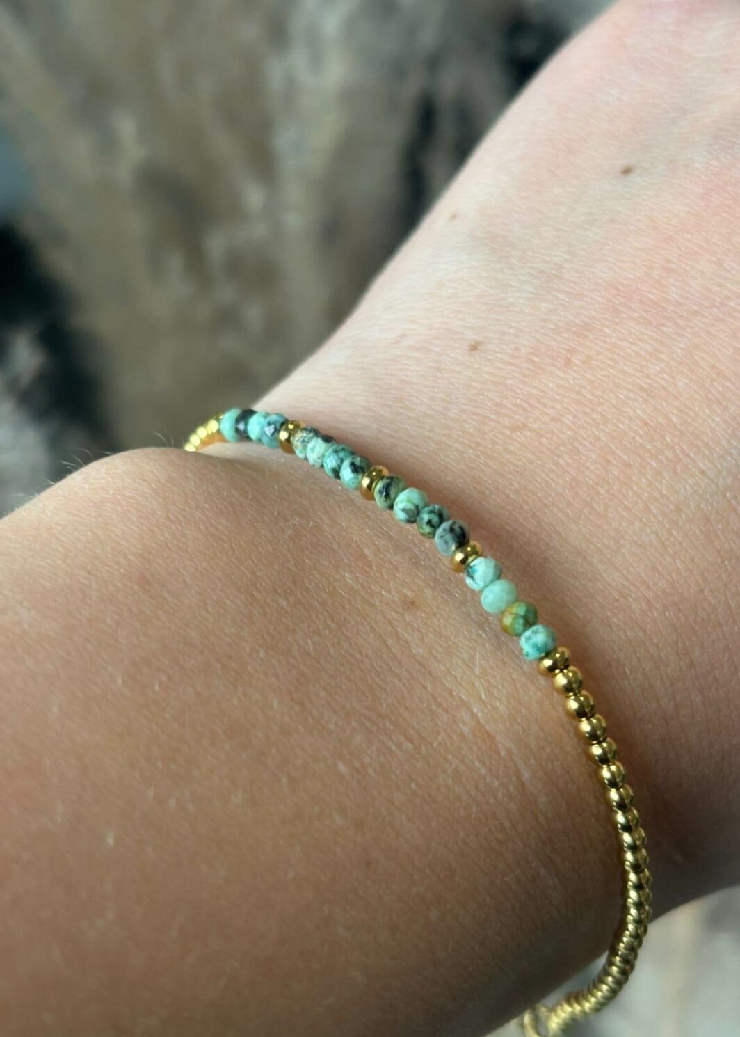 Bracelet perles vertes