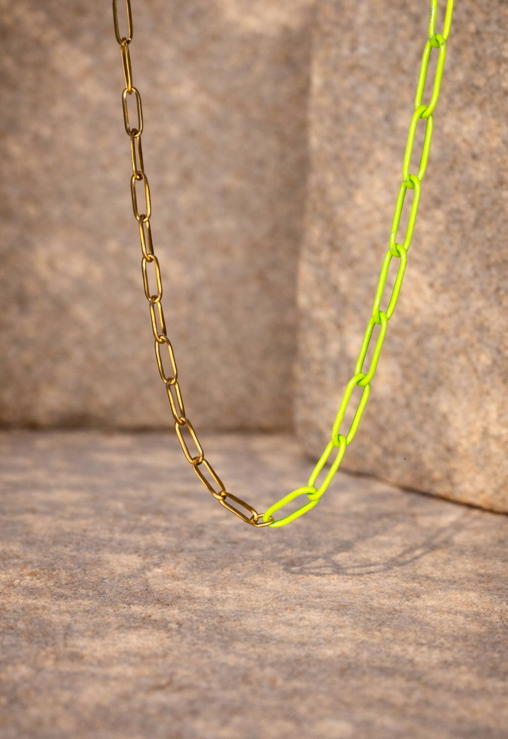 Collier chaine bicolore vert