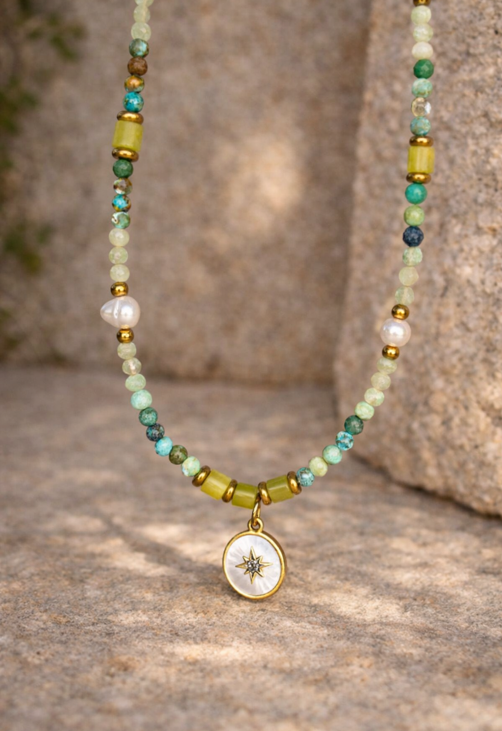 Collier écume turquoise