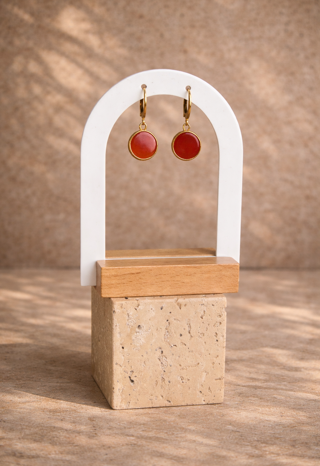 Boucles d'oreilles rond orange