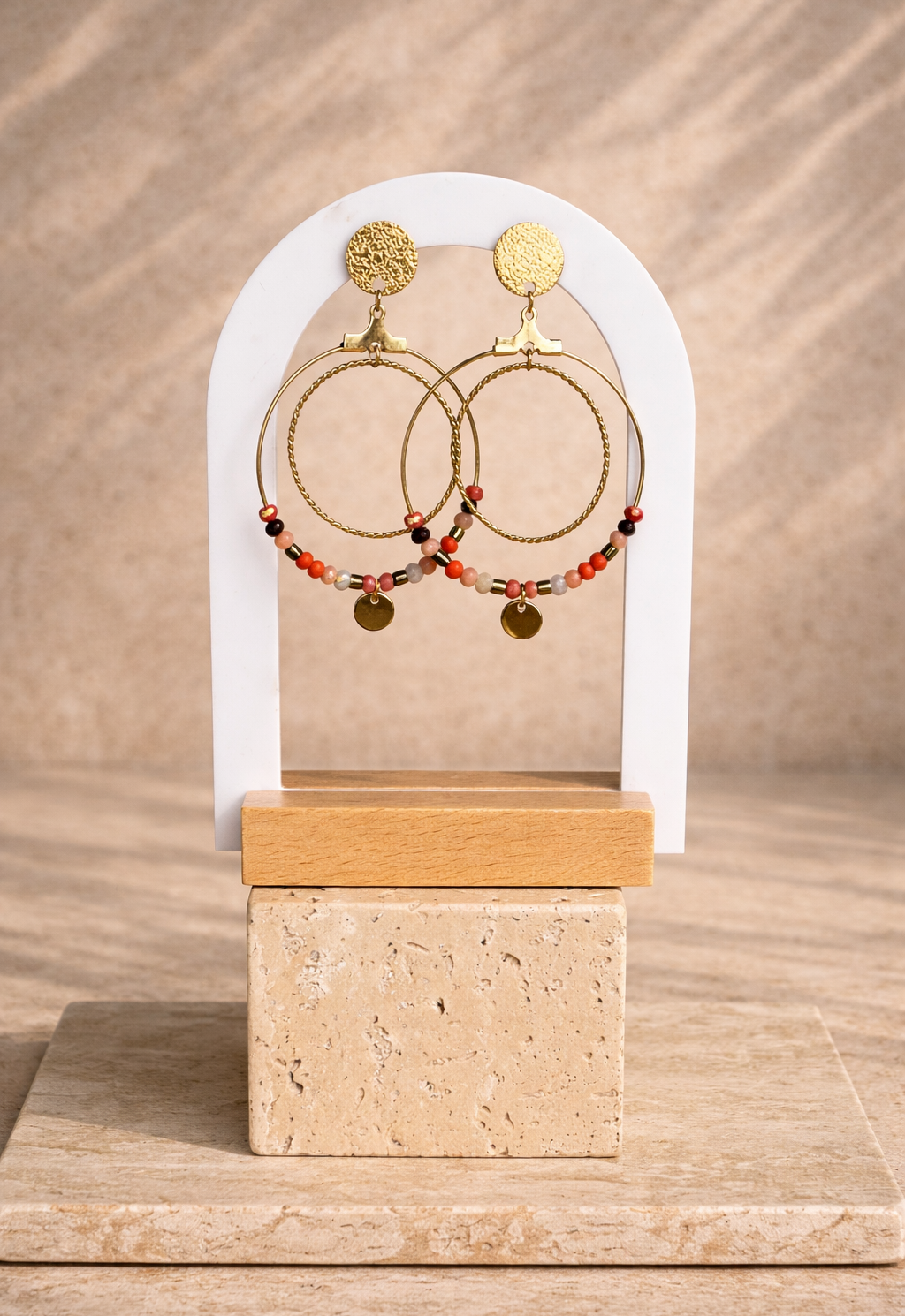 Boucles d'oreilles pendantes orange