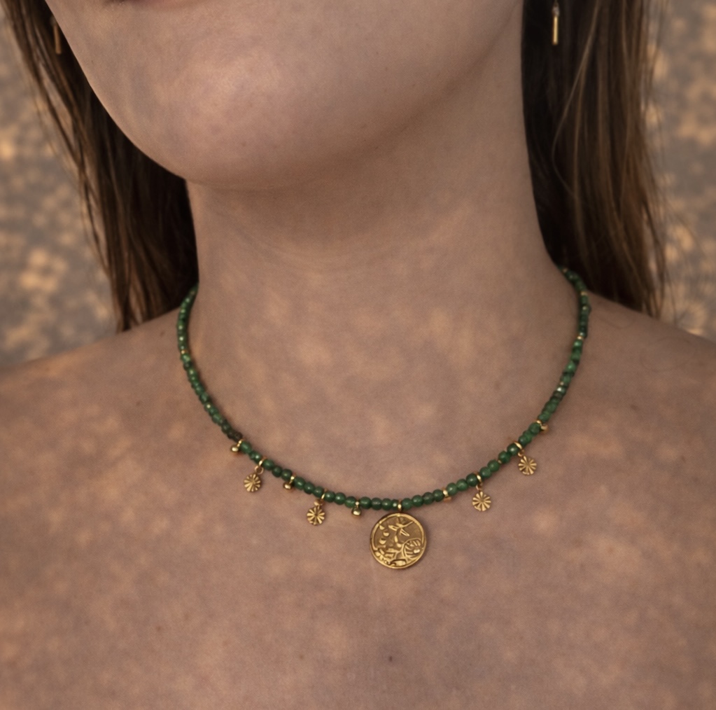 Collier équilibre vert